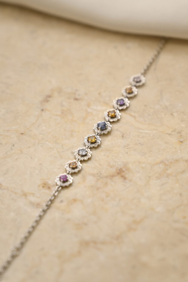 Multi Sapphire & Diamond Tennis Bracelet