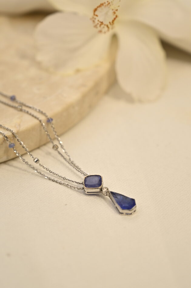 Tanzanite & Diamond Pendant Chain - Image 3