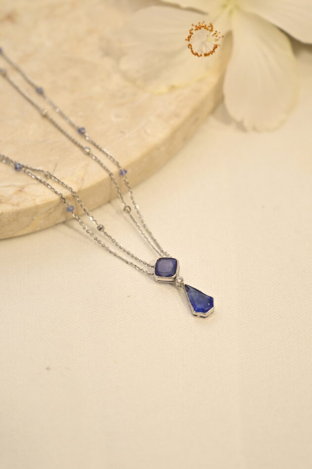 Tanzanite & Diamond Pendant Chain - Image 4