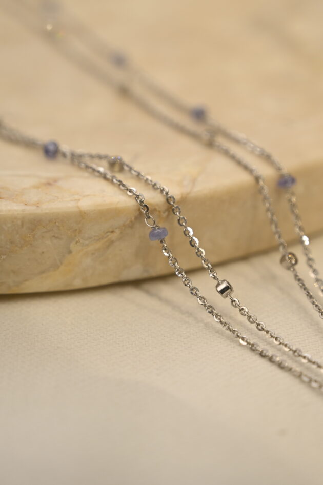Tanzanite & Diamond Pendant Chain - Image 2