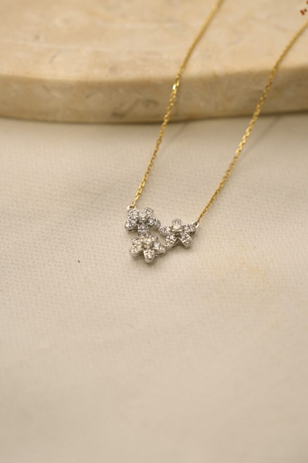 Tri Flower Diamond Chain - Image 2